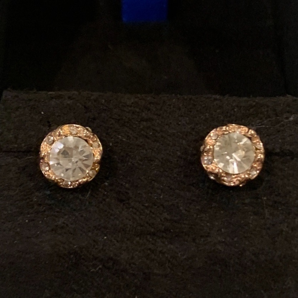 Juicy couture crystal and rose gold stud earrings